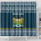 Sierra Leone Christmas Shower Curtain Ornamental Coat of Arms and Festive Motif - African Pride