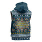 Sierra Leone Christmas Sleeveless Hoodie Ornamental Coat of Arms and Festive Motif - African Pride