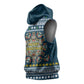 Sierra Leone Christmas Sleeveless Hoodie Ornamental Coat of Arms and Festive Motif - African Pride
