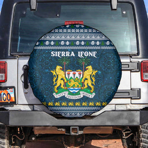 Sierra Leone Christmas Spare Tire Cover Ornamental Coat of Arms and Festive Motif - African Pride