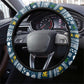 Sierra Leone Christmas Steering Wheel Cover Ornamental Coat of Arms and Festive Motif - African Pride
