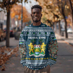 Sierra Leone Christmas Sweatshirt Ornamental Coat of Arms and Festive Motif - African Pride