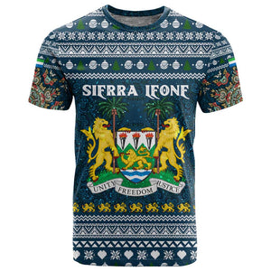 Sierra Leone Christmas T shirt Ornamental Coat of Arms and Festive Motif - African Pride