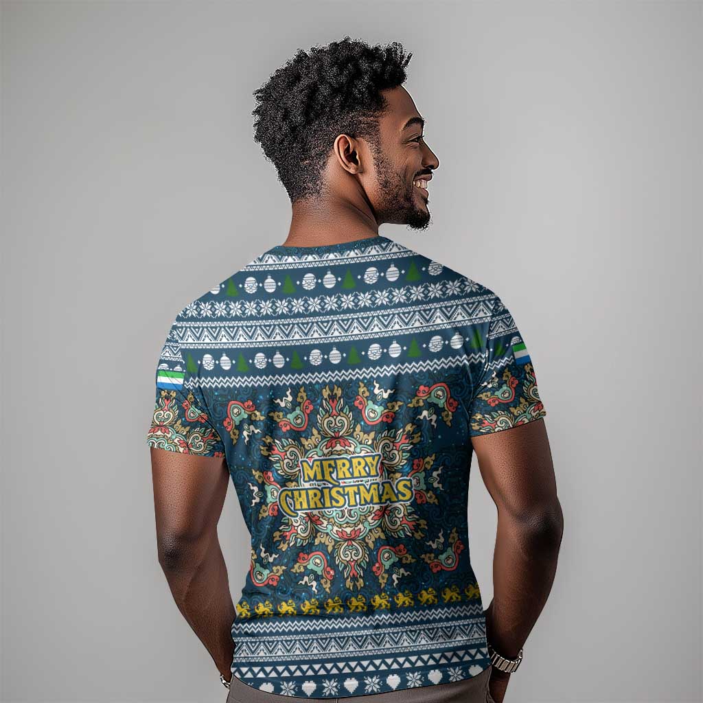 Sierra Leone Christmas T shirt Ornamental Coat of Arms and Festive Motif - African Pride
