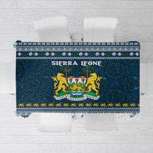 Sierra Leone Christmas Tablecloth Ornamental Coat of Arms and Festive Motif - African Pride