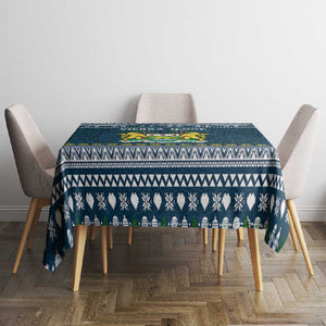 Sierra Leone Christmas Tablecloth Ornamental Coat of Arms and Festive Motif - African Pride