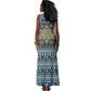 Sierra Leone Christmas Tank Maxi Dress Ornamental Coat of Arms and Festive Motif - African Pride