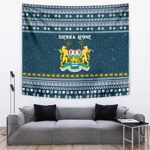 Sierra Leone Christmas Tapestry Ornamental Coat of Arms and Festive Motif - African Pride