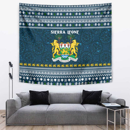 Sierra Leone Christmas Tapestry Ornamental Coat of Arms and Festive Motif - African Pride