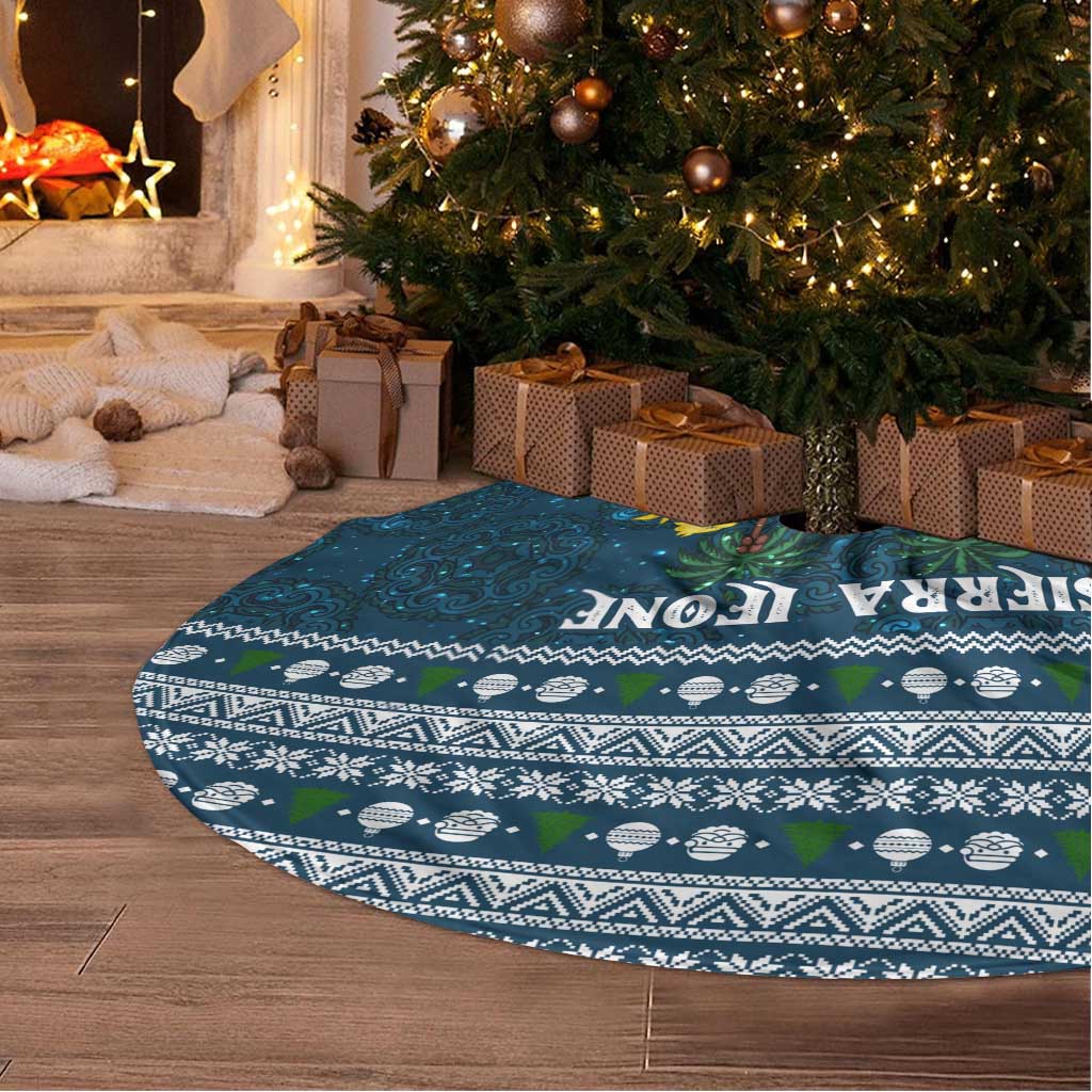 Sierra Leone Christmas Tree Skirt Ornamental Coat of Arms and Festive Motif - African Pride