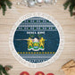 Sierra Leone Christmas Tree Skirt Ornamental Coat of Arms and Festive Motif - African Pride