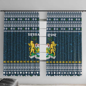 Sierra Leone Christmas Window Curtain Ornamental Coat of Arms and Festive Motif - African Pride