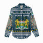 Sierra Leone Christmas Women Casual Shirt Ornamental Coat of Arms and Festive Motif - African Pride
