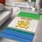 Sierra Leone Christmas Area Rug Festive Pattern Golden Lion Emblem and Santa Sleigh - African Pride