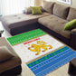 Sierra Leone Christmas Area Rug Festive Pattern Golden Lion Emblem and Santa Sleigh - African Pride