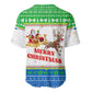 Sierra Leone Christmas Baseball Jersey Festive Pattern Golden Lion Emblem and Santa Sleigh - African Pride