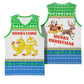 Sierra Leone Christmas Basketball Jersey Festive Pattern Golden Lion Emblem and Santa Sleigh - African Pride