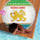 Sierra Leone Christmas Beach Blanket Festive Pattern Golden Lion Emblem and Santa Sleigh - African Pride