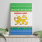 Sierra Leone Christmas Canvas Wall Art Festive Pattern Golden Lion Emblem and Santa Sleigh - African Pride