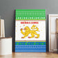 Sierra Leone Christmas Canvas Wall Art Festive Pattern Golden Lion Emblem and Santa Sleigh - African Pride