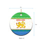 Sierra Leone Christmas Ceramic Ornament Festive Pattern Golden Lion Emblem and Santa Sleigh - African Pride