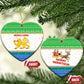 Sierra Leone Christmas Ceramic Ornament Festive Pattern Golden Lion Emblem and Santa Sleigh - African Pride