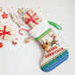 Sierra Leone Christmas Stocking Festive Pattern Golden Lion Emblem and Santa Sleigh - African Pride