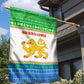 Sierra Leone Christmas Garden Flag Festive Pattern Golden Lion Emblem and Santa Sleigh - African Pride