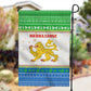 Sierra Leone Christmas Garden Flag Festive Pattern Golden Lion Emblem and Santa Sleigh - African Pride