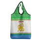 Sierra Leone Christmas Grocery Bag Festive Pattern Golden Lion Emblem and Santa Sleigh - African Pride