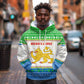 Sierra Leone Christmas Hoodie Festive Pattern Golden Lion Emblem and Santa Sleigh - African Pride