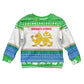 Sierra Leone Christmas Kid Ugly Christmas Sweater Festive Pattern Golden Lion Emblem and Santa Sleigh - African Pride