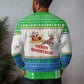 Sierra Leone Christmas Ugly Christmas Sweater Festive Pattern Golden Lion Emblem and Santa Sleigh - African Pride