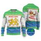 Sierra Leone Christmas Ugly Christmas Sweater Festive Pattern Golden Lion Emblem and Santa Sleigh - African Pride