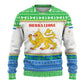 Sierra Leone Christmas Ugly Christmas Sweater Festive Pattern Golden Lion Emblem and Santa Sleigh - African Pride