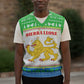 Sierra Leone Christmas Knitted V-Neck Vest Festive Pattern Golden Lion Emblem and Santa Sleigh - African Pride