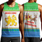 Sierra Leone Christmas Men Tank Top Festive Pattern Golden Lion Emblem and Santa Sleigh - African Pride