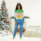 Sierra Leone Christmas Pajama Set Festive Pattern Golden Lion Emblem and Santa Sleigh - African Pride
