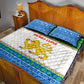 Sierra Leone Christmas Quilt Bed Set Festive Pattern Golden Lion Emblem and Santa Sleigh - African Pride