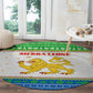 Sierra Leone Christmas Round Carpet Festive Pattern Golden Lion Emblem and Santa Sleigh - African Pride