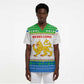 Sierra Leone Christmas Scrub Top Festive Pattern Golden Lion Emblem and Santa Sleigh - African Pride
