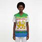 Sierra Leone Christmas Scrub Top Festive Pattern Golden Lion Emblem and Santa Sleigh - African Pride