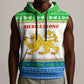 Sierra Leone Christmas Sleeveless Hoodie Festive Pattern Golden Lion Emblem and Santa Sleigh - African Pride