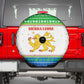 Sierra Leone Christmas Spare Tire Cover Festive Pattern Golden Lion Emblem and Santa Sleigh - African Pride