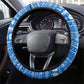 Sierra Leone Christmas Steering Wheel Cover Festive Pattern Golden Lion Emblem and Santa Sleigh - African Pride