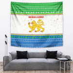 Sierra Leone Christmas Tapestry Festive Pattern Golden Lion Emblem and Santa Sleigh - African Pride