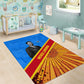 Patrice Lumumba Area Rug with Congolese Flag Colors and African History Quote - African Pride