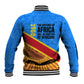 Patrice Lumumba Baseball Jacket with Congolese Flag Colors and African History Quote - African Pride