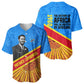 Patrice Lumumba Baseball Jersey with Congolese Flag Colors and African History Quote - African Pride