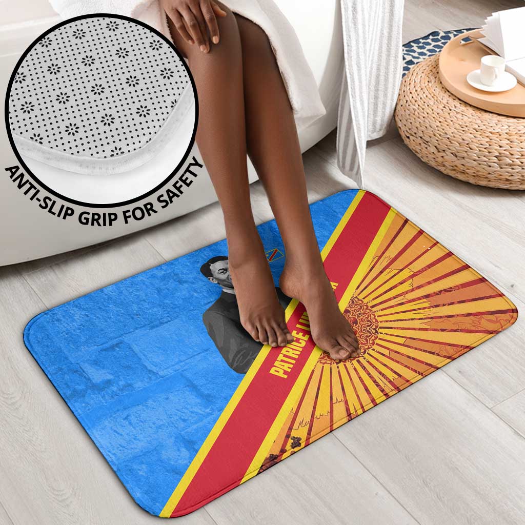 Patrice Lumumba Bathroom Set with Congolese Flag Colors and African History Quote - African Pride